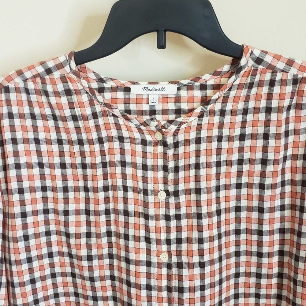 Madewell Meadow Shirt in Check, orange and brown, small - Picture 5 of 8
